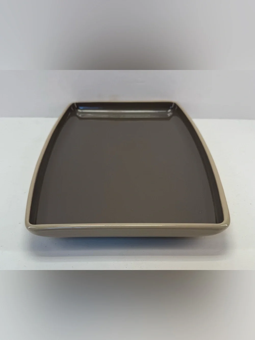 Pampered Chef Glazed stoneware brown and Beige Rectangular Platter